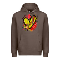 Coffee fruits and softball heart Premium Hoodie - Zillion Design Studio
