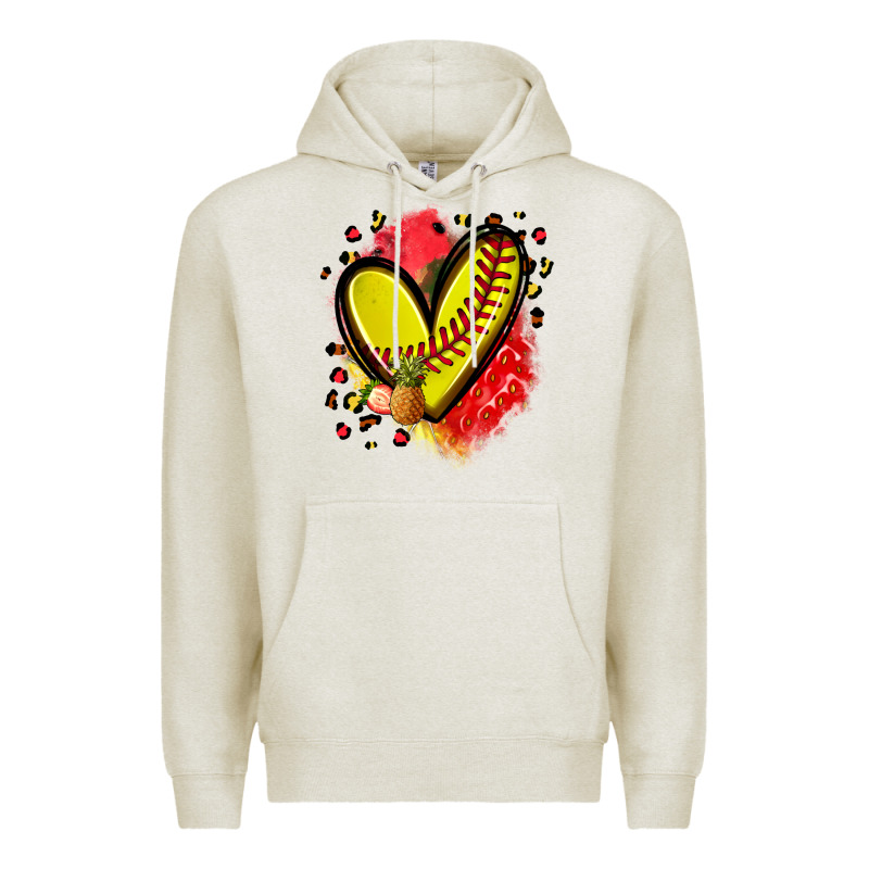 Fruits And Softball Heart Premium Hoodie by Zillion Design Studio | Teevron