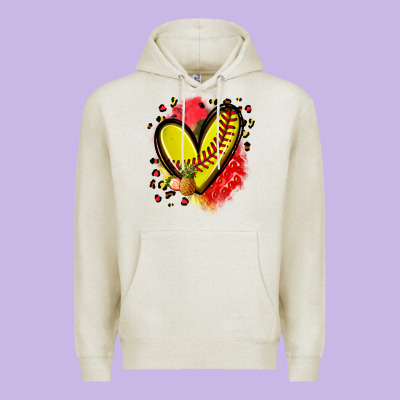 Fruits And Softball Heart Premium Hoodie Designed By Zillion Design Studio