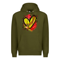 Army Green fruits and softball heart Premium Hoodie - Zillion Design Studio