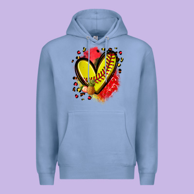 Fruits And Softball Heart Premium Hoodie Designed By Zillion Design Studio