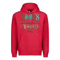 Cardinal boots and bling its a cowgirl thing Premium Hoodie - texasbilliewilder