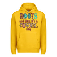 Lemon boots and bling its a cowgirl thing Premium Hoodie - texasbilliewilder
