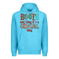 Ocean Blue boots and bling its a cowgirl thing Premium Hoodie - texasbilliewilder