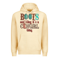 Pina Colada boots and bling its a cowgirl thing Premium Hoodie - texasbilliewilder