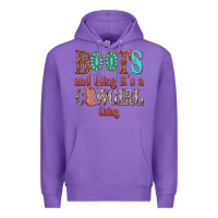Purple boots and bling its a cowgirl thing Premium Hoodie - texasbilliewilder