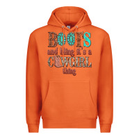 Carrot boots and bling its a cowgirl thing Premium Hoodie - texasbilliewilder