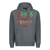 Rock boots and bling its a cowgirl thing Premium Hoodie - texasbilliewilder