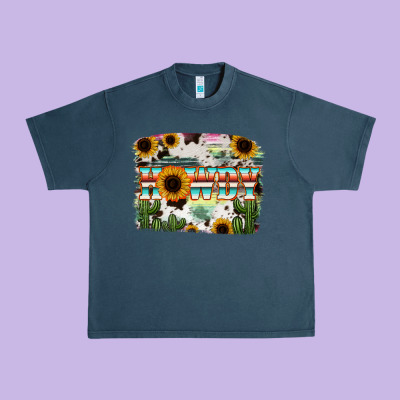 Howdy Serape And Sunflower Urban Heavy Tee Designed By Ranaportraitstore