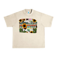Sandshell Howdy Serape And Sunflower Urban Heavy Tee - RanaPortraitStore