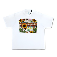 White Howdy Serape And Sunflower Urban Heavy Tee - RanaPortraitStore