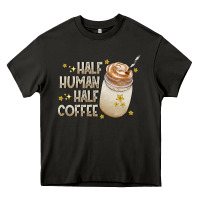 Asphalt Half Human Half Coffee Heavy Core Tee - CowhideDigitalArt