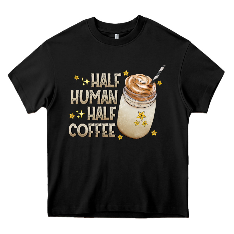 Half Human Half Coffee Heavy Core Tee by CowhideDigitalArt | Teevron