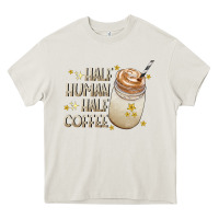 Cream Half Human Half Coffee Heavy Core Tee - CowhideDigitalArt