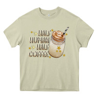 Mossy Half Human Half Coffee Heavy Core Tee - CowhideDigitalArt
