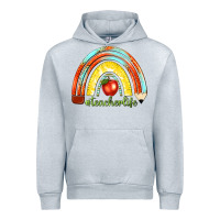 Heather Grey teacher life with rainbow Urban Hoodie - texasbilliewilder