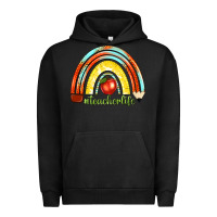Pigment Black teacher life with rainbow Urban Hoodie - texasbilliewilder