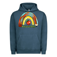Pigment Midnight Navy teacher life with rainbow Urban Hoodie - texasbilliewilder