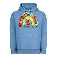 Pigment Pebble Blue teacher life with rainbow Urban Hoodie - texasbilliewilder