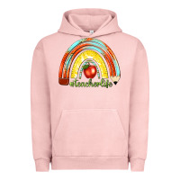 Pigment Salmon teacher life with rainbow Urban Hoodie - texasbilliewilder
