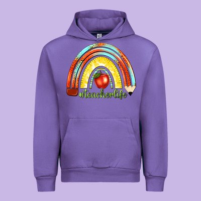 Urban Hoodie teacher life with rainbow