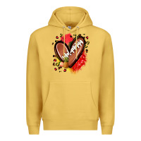 Antique Gold fruits and football heart Premium Hoodie - Zillion Design Studio