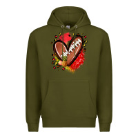 Army Green fruits and football heart Premium Hoodie - Zillion Design Studio