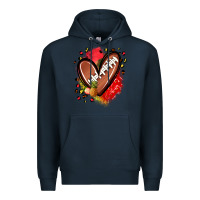 Navy fruits and football heart Premium Hoodie - Zillion Design Studio