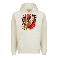 Oatmeal Heather fruits and football heart Premium Hoodie - Zillion Design Studio