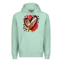 Seafoam fruits and football heart Premium Hoodie - Zillion Design Studio