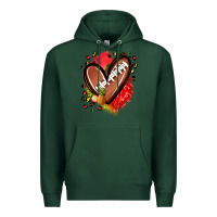 Sports Green fruits and football heart Premium Hoodie - Zillion Design Studio