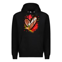 Black fruits and football heart Premium Hoodie - Zillion Design Studio