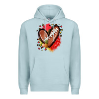Blue Mist fruits and football heart Premium Hoodie - Zillion Design Studio