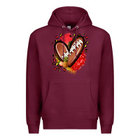 Burgundy fruits and football heart Premium Hoodie - Zillion Design Studio