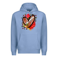 Colony Blue fruits and football heart Premium Hoodie - Zillion Design Studio