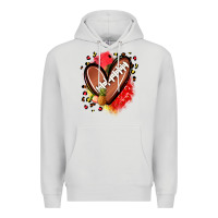 Dove Grey fruits and football heart Premium Hoodie - Zillion Design Studio