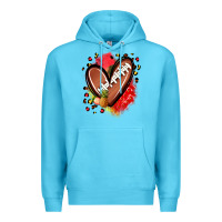Ocean Blue fruits and football heart Premium Hoodie - Zillion Design Studio