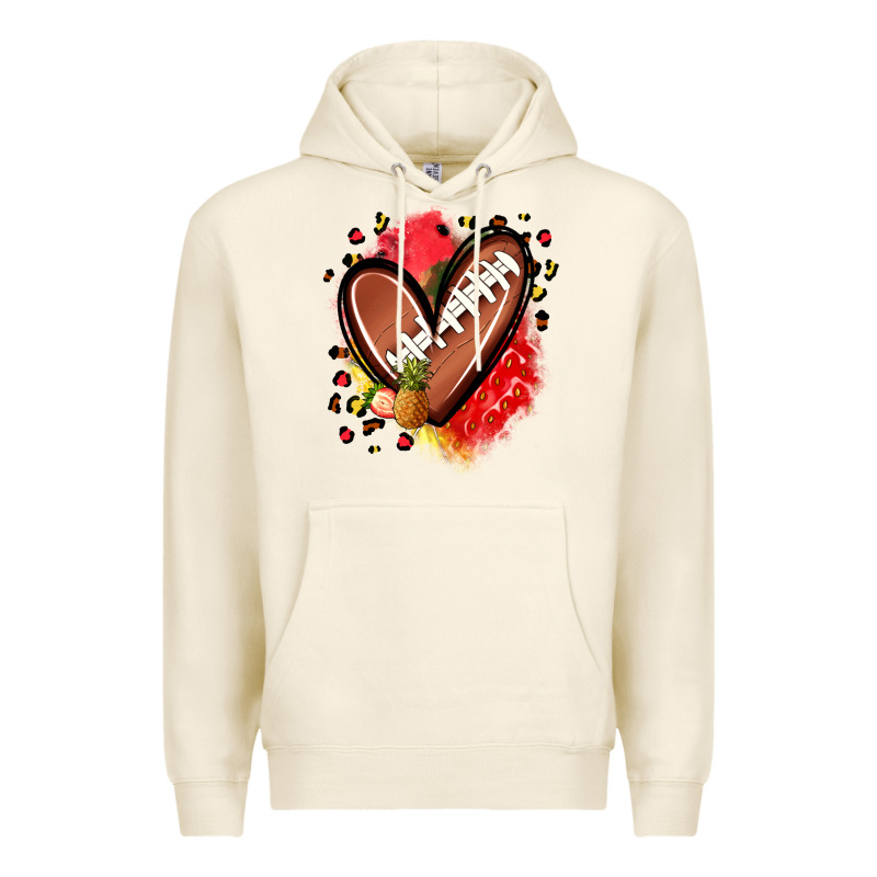 Fruits And Football Heart Premium Hoodie by Zillion Design Studio | Teevron