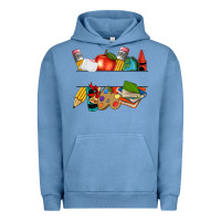 Pigment Pebble Blue teacher name frame custom Urban Hoodie - texasbilliewilder