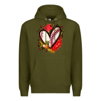 Army Green fruits and baseball heart Premium Hoodie - Zillion Design Studio