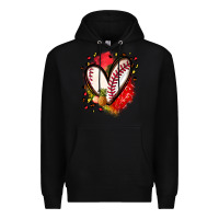 Black fruits and baseball heart Premium Hoodie - Zillion Design Studio