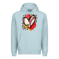 Blue Mist fruits and baseball heart Premium Hoodie - Zillion Design Studio