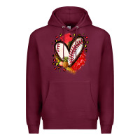 Burgundy fruits and baseball heart Premium Hoodie - Zillion Design Studio