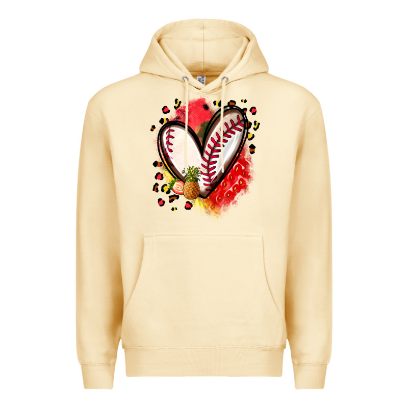 Fruits And Baseball Heart Premium Hoodie by Zillion Design Studio | Teevron
