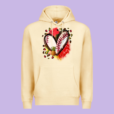 Fruits And Baseball Heart Premium Hoodie Designed By Zillion Design Studio