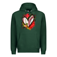 Sports Green fruits and baseball heart Premium Hoodie - Zillion Design Studio