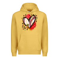 Antique Gold fruits and baseball heart Premium Hoodie - Zillion Design Studio