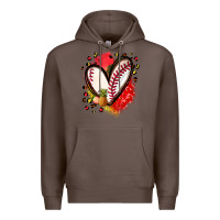 Coffee fruits and baseball heart Premium Hoodie - Zillion Design Studio