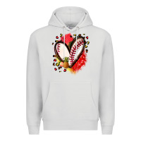Dove Grey fruits and baseball heart Premium Hoodie - Zillion Design Studio