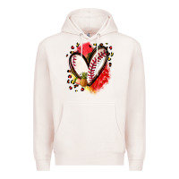 Pale Pink fruits and baseball heart Premium Hoodie - Zillion Design Studio